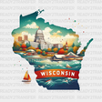 Colorful Wisconsin State Design - & Cities Dtf Heat Transfer