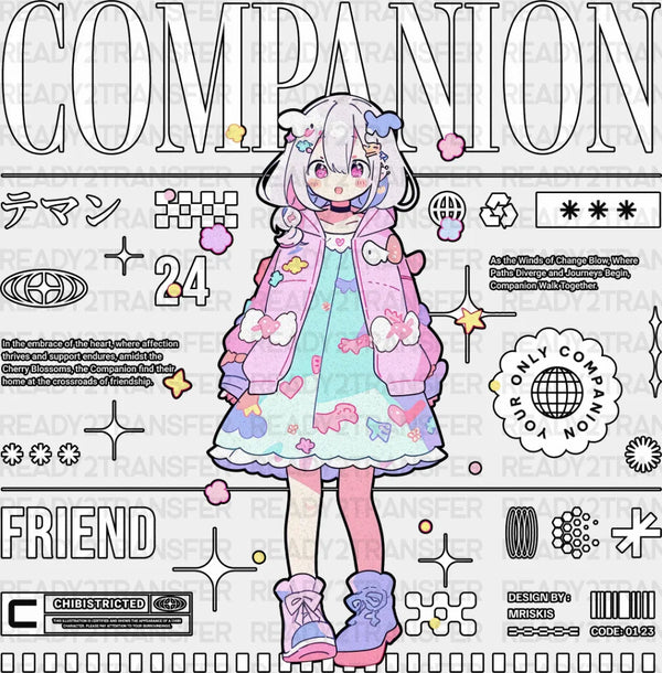 Companion Friend Girl - Anime DTF heat transfer