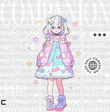 Companion Friend Girl - Anime Dtf Heat Transfer Adult Unisex S & M (10’’) / Light Color Design