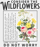 Consider The Wildflowers Do Not Worry - Christianity DTF Transfer Adult Unisex - S & M (10’’) / Light Color Design (See