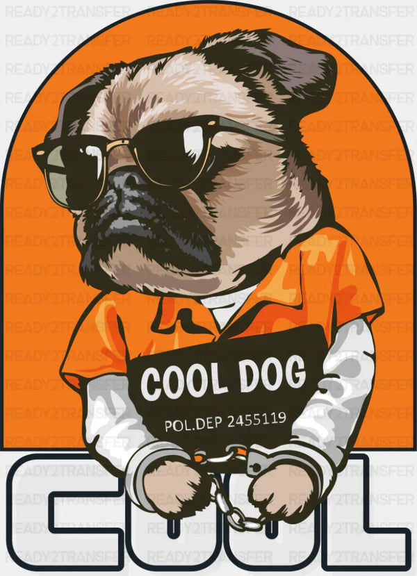 Cool Dog Mugshot - Dogs DTF Transfer