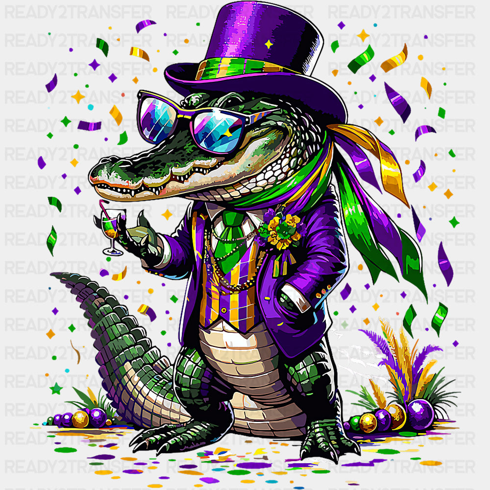 Cool Sunglasses Alligator - Mardi Gras DTF Transfers ready2transfer