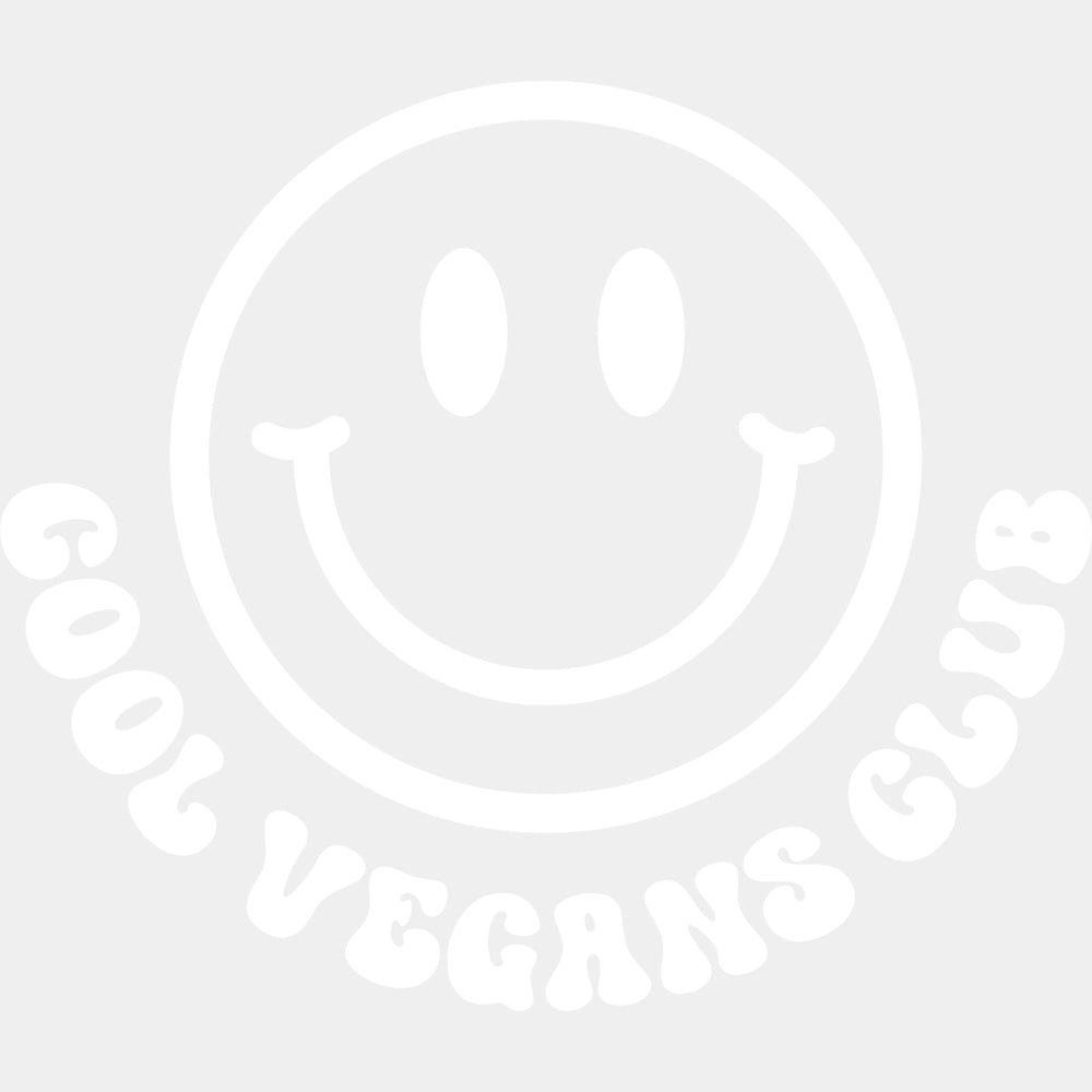 Cool Vegans Club Smiley - Vegan DTF Transfers - Adult Unisex - S & M (10’’) / Light Color Design (See Imaging)