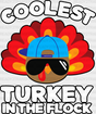 Coolest Turkey In The Flock - Thanksgiving Dtf Transfer Adult Unisex S & M (10’’) / Dark Color