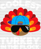 Coolest Turkey In The Flock - Thanksgiving Dtf Transfer Adult Unisex S & M (10’’) / Light Color