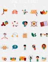 Coping Skills Alphabet - Teachers DTF Transfer Adult Unisex - S & M (10’’) / Light Color Design (See Imaging)