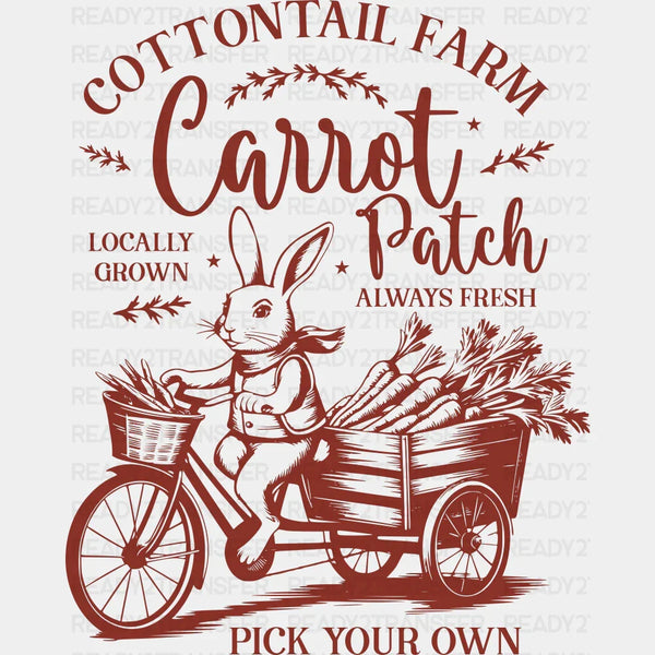 Cottontail Farm Carrot Patch Red & White - Easter DTF Transfer
