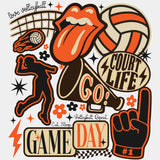 Court Life, Game Day, Go! - Volleyball DTF Transfers ready2transfer Light Color Design (See Imaging)