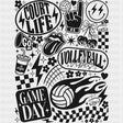 Court Life, Volleyball Vibes, Game Day - Volleyball DTF Transfers ready2transfer Dark Color Design (See Imaging)