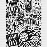 Court Life, Volleyball Vibes, Game Day - Volleyball DTF Transfers ready2transfer Dark Color Design (See Imaging)