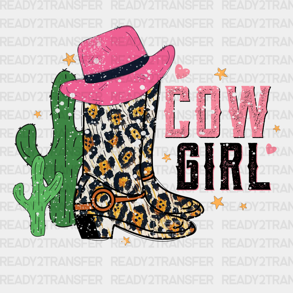 Cow Girl Boots Tx Dtf Transfer