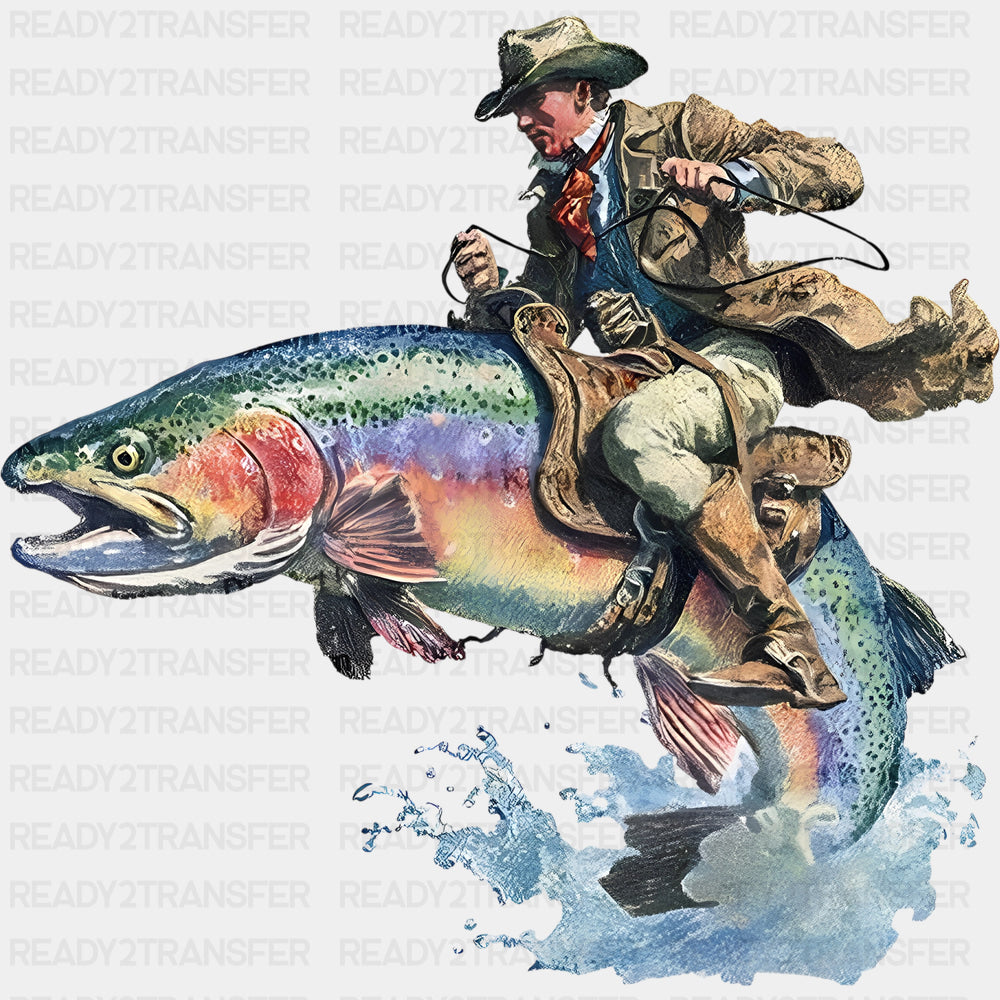 Cowboy & Fish - Fishing DTF Transfers