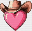 Cowboy Hat Heart Design - Valentine’s Day Dtf Transfer Adult Unisex S & M (10’’) / Dark Color