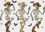 Cowboy Skeletons - Halloween DTF Transfer Adult Unisex - S & M (10’’) / Dark Color Design (See Imaging)