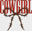 Cowgirl Barbed Wire - Cowgirl DTF Transfer Adult Unisex - S & M (10’’) / Dark Color Design (See Imaging)