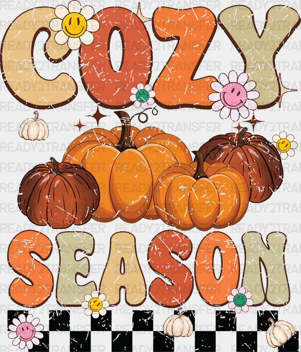 Cozy Season Pumpkin And Flowers - Fall DTF Transfer