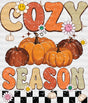 Cozy Season Pumpkin And Flowers - Fall Dtf Transfer Adult Unisex S & M (10’’) / Dark Color