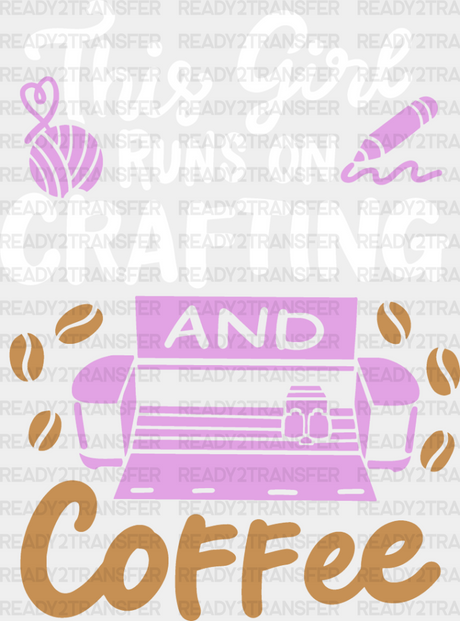 Crafting And Coffee - Dtf Heat Transfer Adult Unisex S & M (10’’) / Light Color Design (See Imaging)