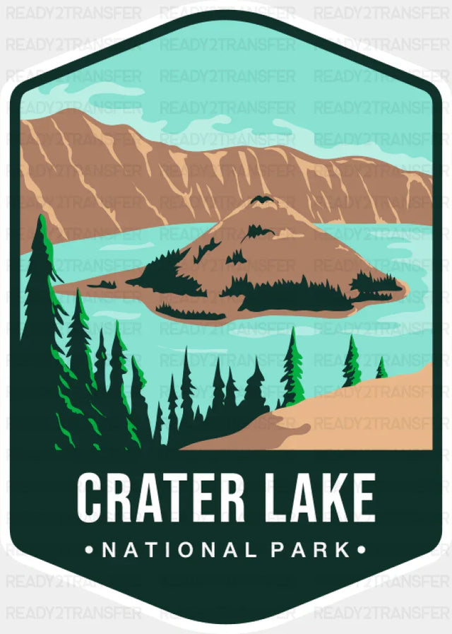 Crater Lake National Park Colorful Design - National Parks DTF Transfer ready2transfer