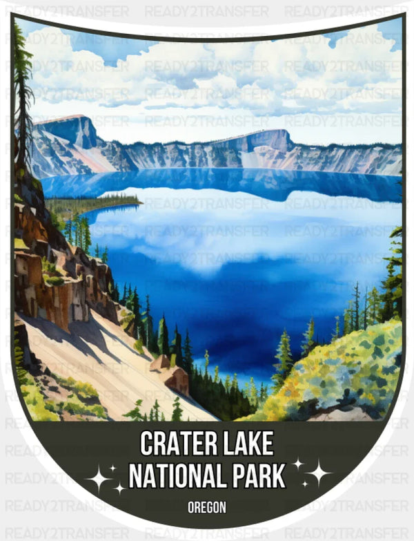 Crater Lake National Park Oregon - National Parks DTF Transfer
