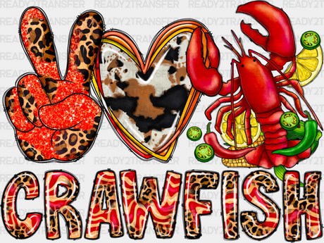 Crawfish Leopard Design - Iron On Dtf Transfer