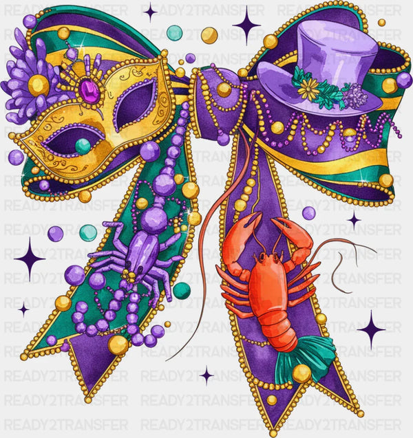 Crawfish Ribbon Purple - Mardi Gras DTF Transfer