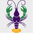 Crayfish Green Purple Yellow - Mardi Gras DTF Transfers ready2transfer