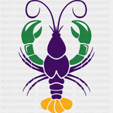 Crayfish Green Purple Yellow - Mardi Gras DTF Transfers ready2transfer