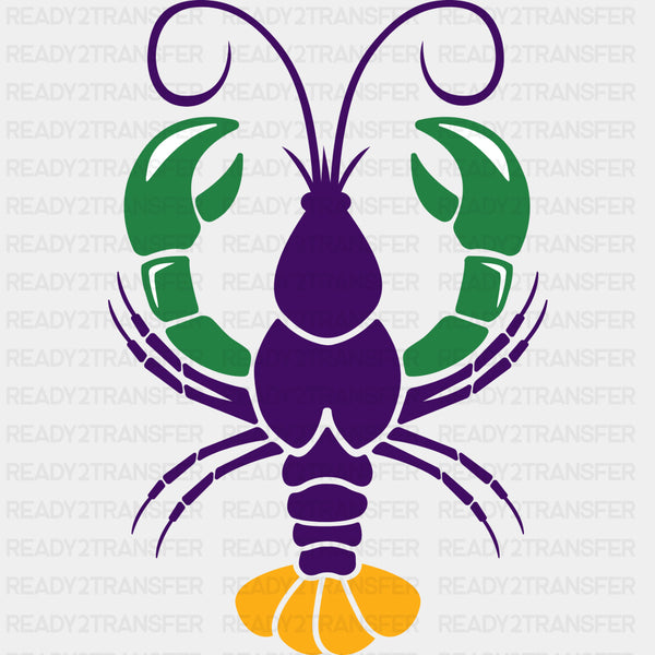 Crayfish Green Purple Yellow - Mardi Gras DTF Transfers