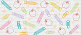 Crayons And Red Apples - Teacher Cup Wrap Uv Sticker Permanent Dtf Decal