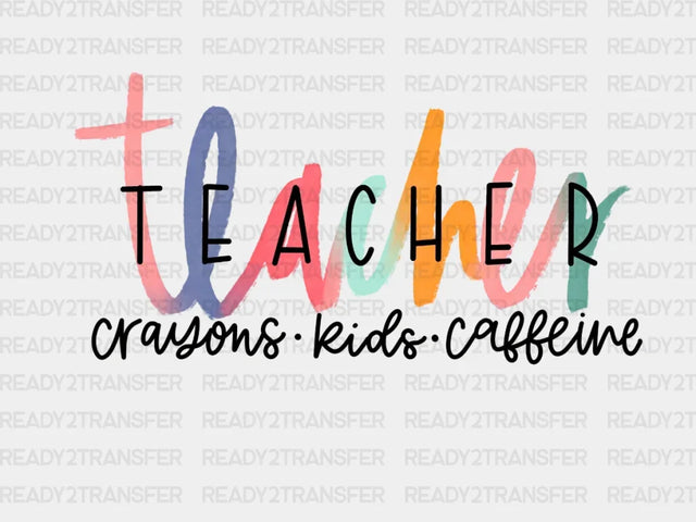 Crayons Kids Caffeine DTF Transfer ready2transfer Black