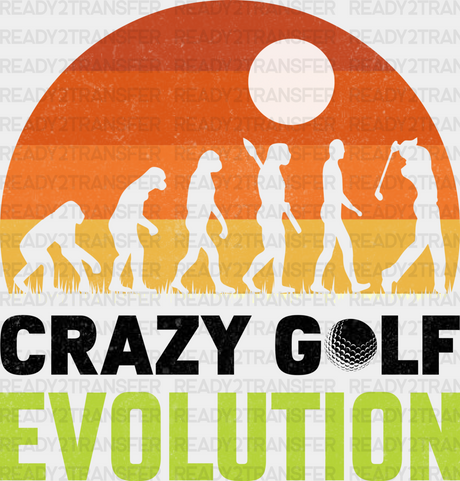 Crazy Golf Evolution - Dtf Heat Transfer Adult Unisex S & M (10’’) / Black