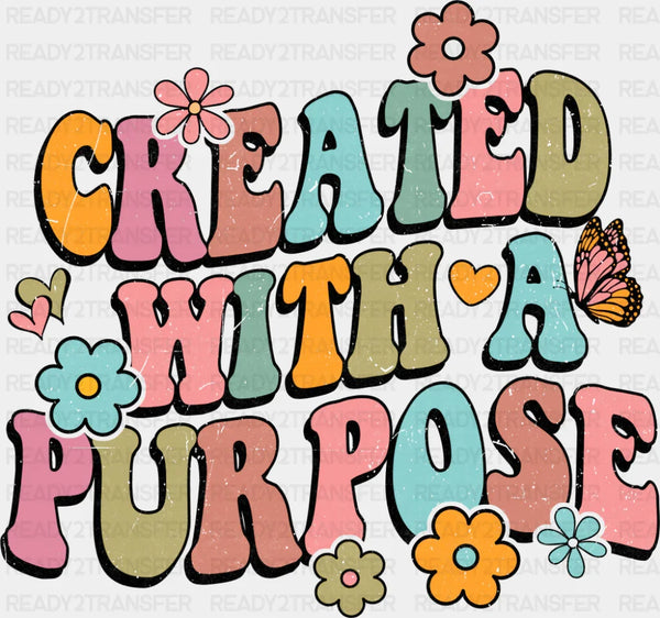 Created With A Purpose Retro - Christianity DTF Transfer