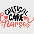 Critical Care Nurse, Orange Hearts & Stethoscope - ICU DTF Transfers ready2transfer Dark Color Design (See Imaging)