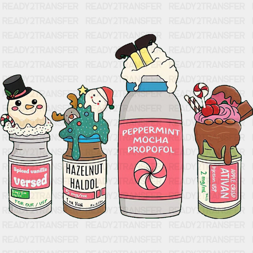 CRNA Drinks - CRNA Nurse DTF Transfers ready2transfer Dark Color Design (See Imaging)