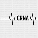 CRNA Heartbeat - CRNA Nurse DTF Transfers ready2transfer Dark Color Design (See Imaging)