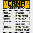 CRNA Hourly Rate - CRNA Nurse DTF Transfers ready2transfer Dark Color Design (See Imaging)