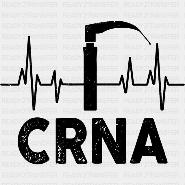 CRNA Tube B&W - CRNA Nurse DTF Transfers ready2transfer Dark Color Design (See Imaging)