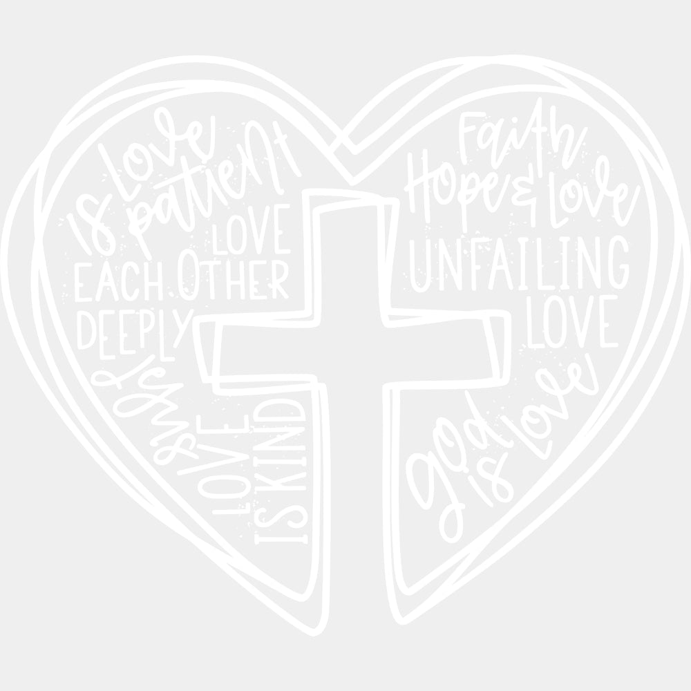 Cross B&W - Valentine's Day DTF Transfers ready2transfer Light Color Design (See Imaging)