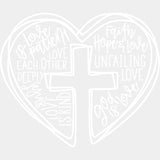 Cross B&W - Valentine's Day DTF Transfers ready2transfer Light Color Design (See Imaging)