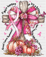 Cross Breast Cancer Awareness DTF Transfer Adult Unisex S & M (10’’) / Dark Color Design (See Imaging)