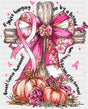 Cross Breast Cancer Awareness DTF Transfer Adult Unisex S & M (10’’) / Dark Color Design (See Imaging)