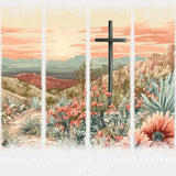 Cross Flowers Colorful Design - Christianity DTF Transfer Adult Unisex - S & M (10’’) / Light Color Design (See Imaging)