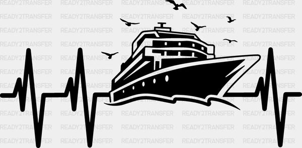 Cruise Ship Heartbeat Design - Family Cruise DTF heat transfer
