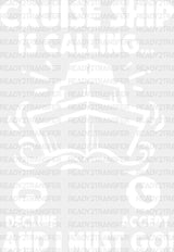 Cruise Ship Is Calling - Family Dtf Heat Transfer Adult Unisex S & M (10’’) / Light Color