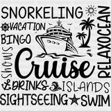 Cruise Vacation Black And White - Family Cruise DTF heat transfer ready2transfer Dark Color Design ( See imaging )