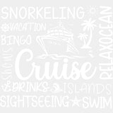 Cruise Vacation Black And White - Family Cruise DTF heat transfer ready2transfer Light Color Design ( See imaging )