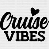 Cruise Vibes Heart - Family Cruise DTF heat transfer ready2transfer Dark Color Design ( See imaging )