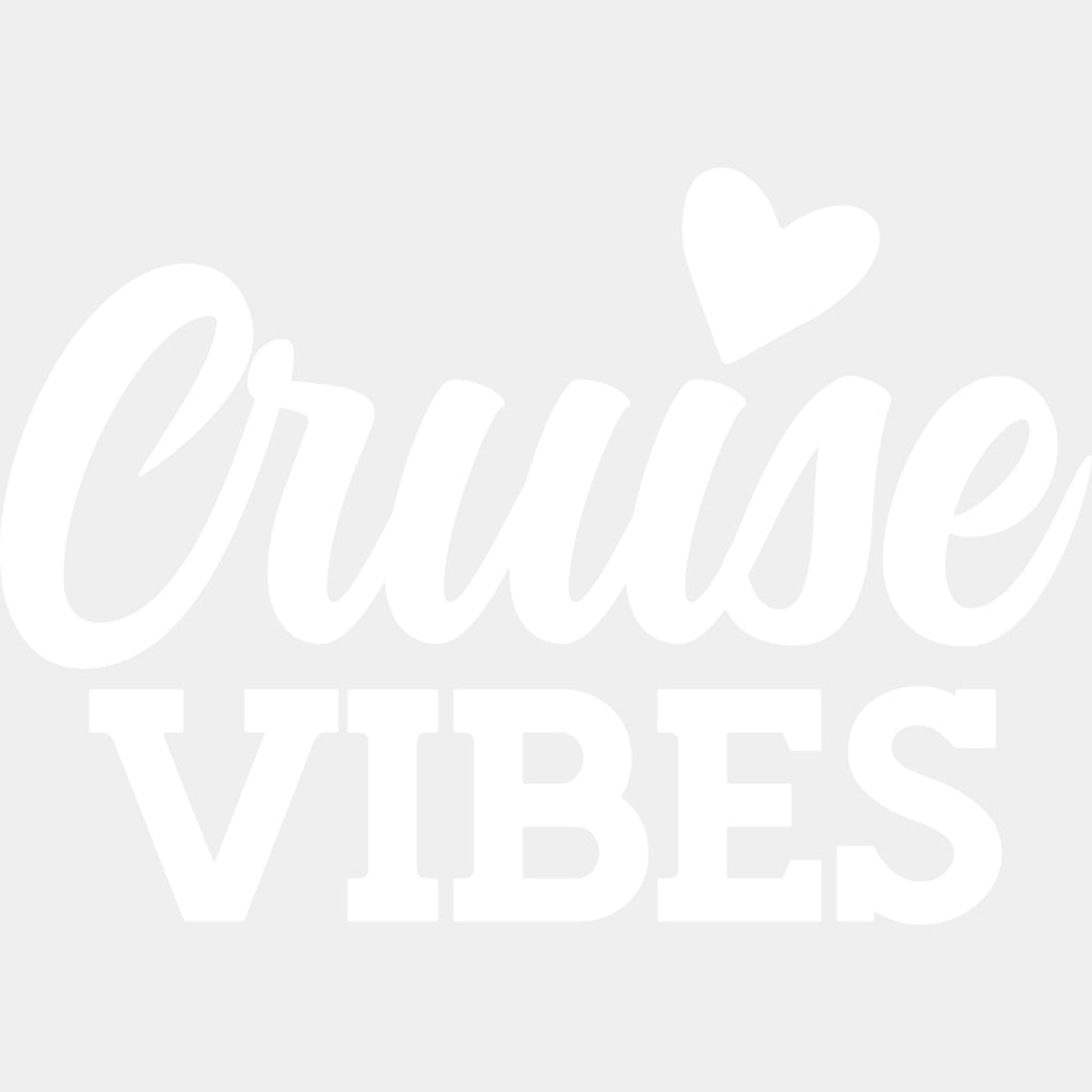Cruise Vibes Heart - Family Cruise DTF heat transfer ready2transfer Light Color Design ( See imaging )