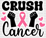 Crush Cancer Hearts - Dtf Transfer Adult Unisex S & M (10’’) / Light Color Design (See Imaging)
